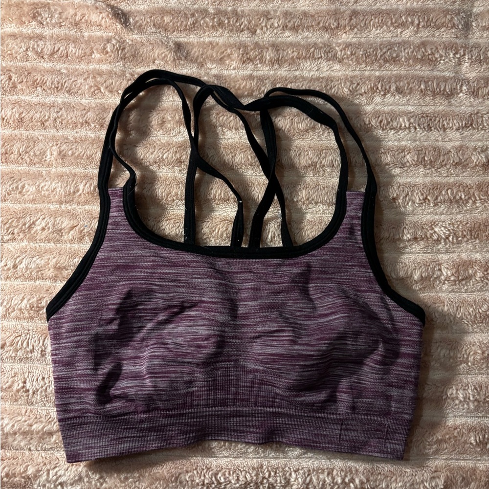 Women's Purple Strappy Sports Bra